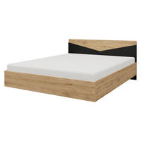 DOPPELBETT Aston 08 - Eichefarben/Schwarz, Holzwerkstoff (160/200cm) - MIRJAN24