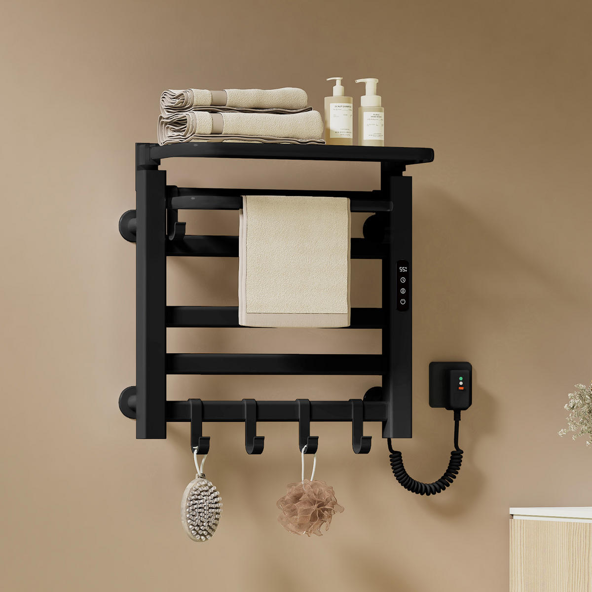 HEIZKÖRPER Elektrisch mit WiFi und Fernbedienung Schwarz 50/50 cm - Schwarz, Metall (50/50/25cm) - EMKE