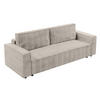 BIGSOFA Aydin Sofa Beige 238/94/85 cm Cord mit Schlaffunktion Bettkasten - Beige/Schwarz, Kunststoff/Textil (238/85/94cm) - AX Living