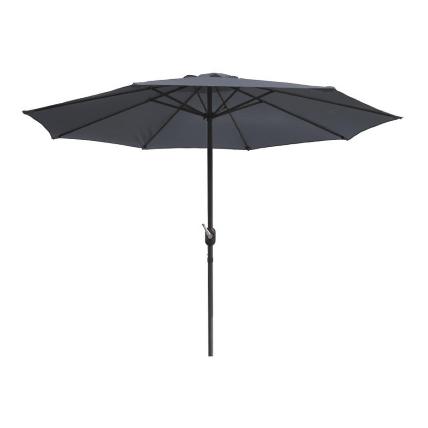 SONNENSCHIRM figari grau rund 2 7 x 2 7 cm gerade - Grau, Metall (270/270cm) - Concept Usine