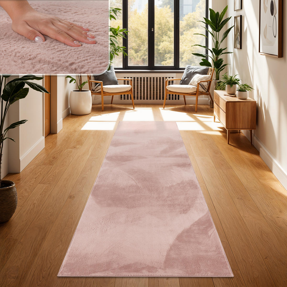 HOCHFLORTEPPICH 80/300 cm Soft 380 - Pink, Textil (80/300cm) - Paco Home