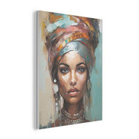 AKUSTIKPANEEL Frau - Kunst - Schmuck - Porträt 60x80 cm - Blaugrau, Textil (60/0.9/80cm) - MuchoWow