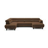 ECKSCHLAFSOFA Raven XL, Verstellbaren Kopfstützen, Bettkasten, Großes Sofa 334x198x162cm Linke, Rost - Rostfarben, Holz/Textil (198/334cm) - DomoHome