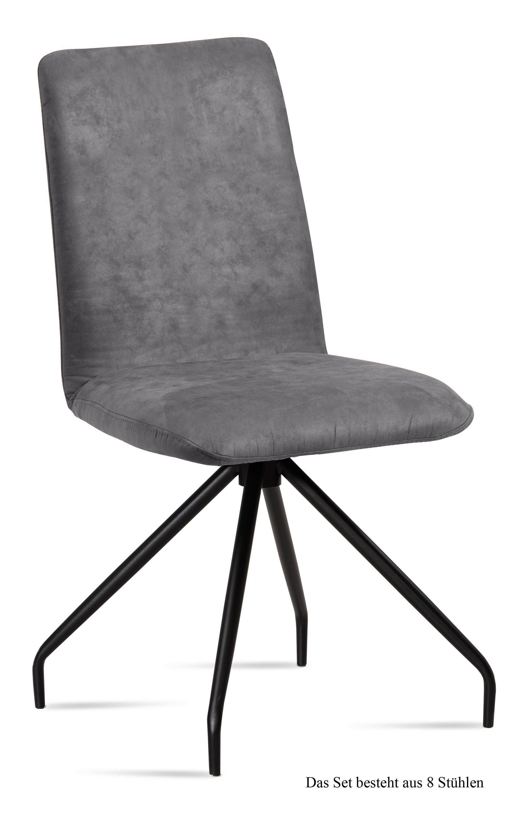 ESSZIMMERSTUHL (8er-Set) Desiri 47x92x60 Schwarz/Grau - Schwarz/Grau, Kunststoff (60/92/47cm) - 58aufmkessel