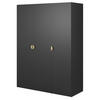 KLEIDERSCHRANK Moonir Schwarz 150 cm - Goldfarben/Schwarz, Holzwerkstoff/Metall (150/200.5/57cm) - Selsey