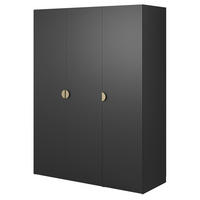 KLEIDERSCHRANK Moonir Schwarz 150 cm - Goldfarben/Schwarz, Holzwerkstoff/Metall (150/200.5/57cm) - Selsey