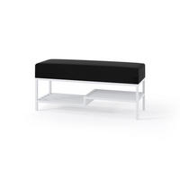POLSTERBANK MELLO 100 Schwarz, Weißes Metallgestell, - Schwarz/Weiß, Textil/Metall (100/45/35cm) - Bettso