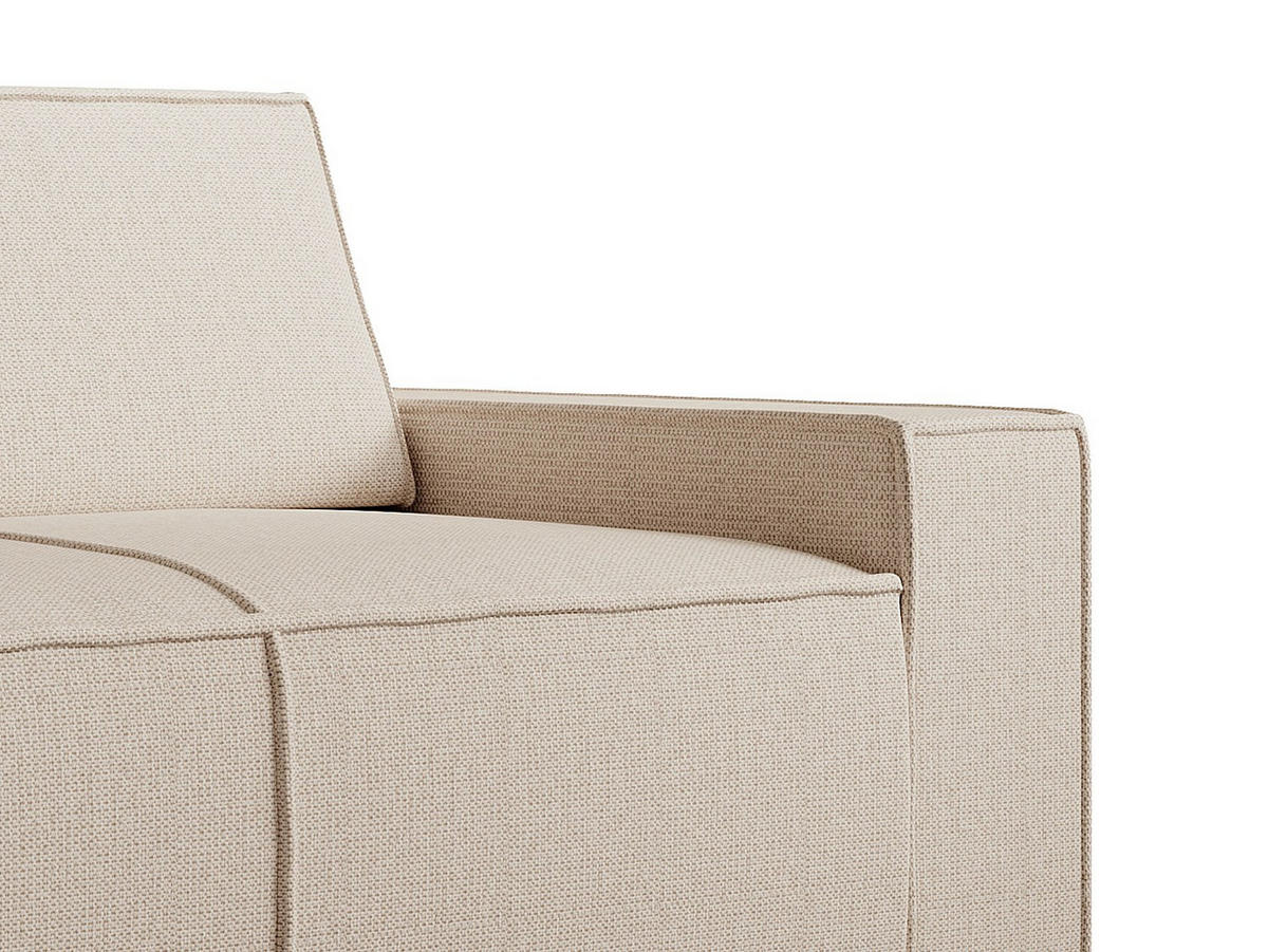 SOFA ohne Schlafmöglichkeit - 3 Personen - Samt, Stoff - Beige - - Beige, Textil (230/85/95cm) - Vente-Unique