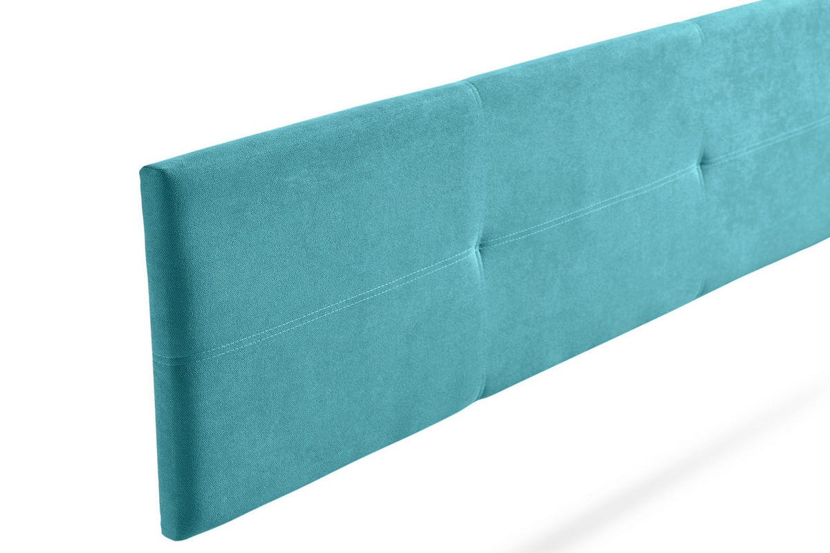 KOPFTEIL gepolstert ALMA Aqualine 170x50x5 cm - Türkis - Moonia - Türkis, Holz (170/5/50cm)