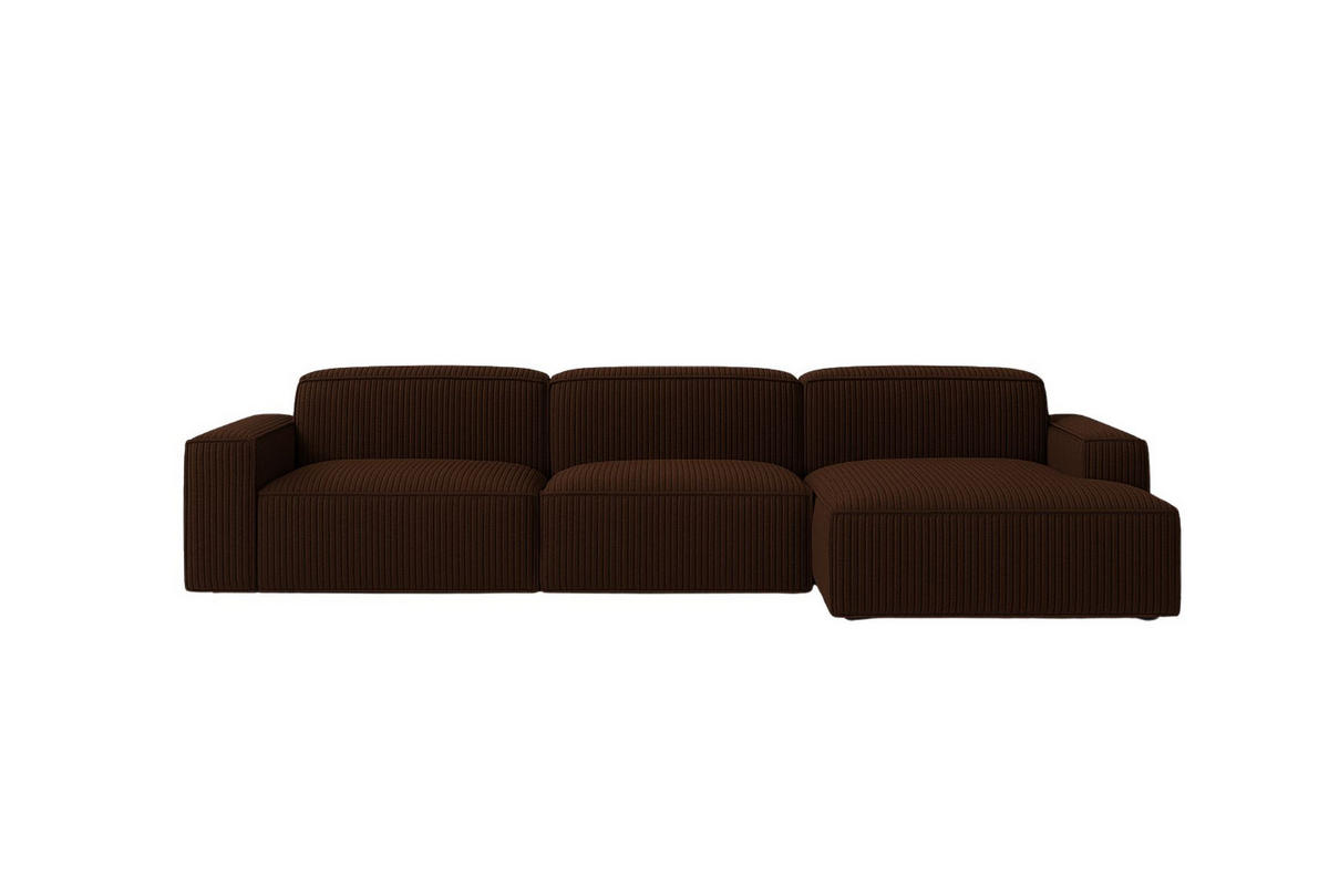 ECKSOFA Cursal L-Form, Stoff Poso, Braun, Rechts - Braun, Holz (284/166cm) - Kaiser Möbel