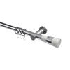 GARDINENSTANGEN-SET Platon Tanara 140 cm, 1-läufig, 20 mm Ø Chrom - Chromfarben/Weiß, Metall (140cm) - INTERDECO