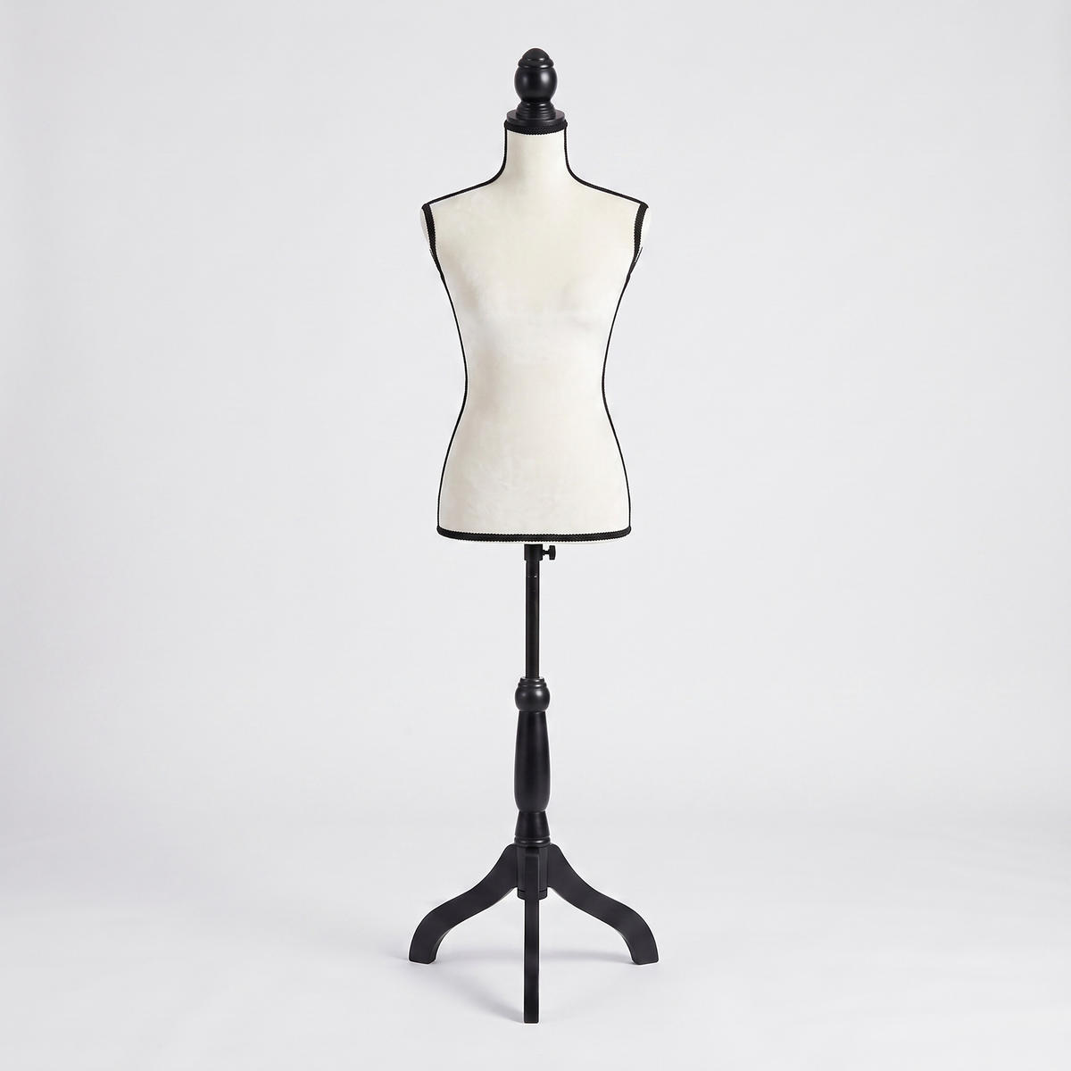 SKRÄDDARDOCKA vit storlek 36 till 38 höjdjusterbar - Vit, Trä/Textil (41/167/34cm) - Relaxdays
