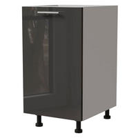 KÜCHENUNTERSCHRANK Essen D1D/45 Graphit Hochglanz / Weiß Matt 45 / 50 / 82cm - Graphitfarben/Weiß, Holz/Holzwerkstoff (45/82/50cm) - Feldmann-Wohnen