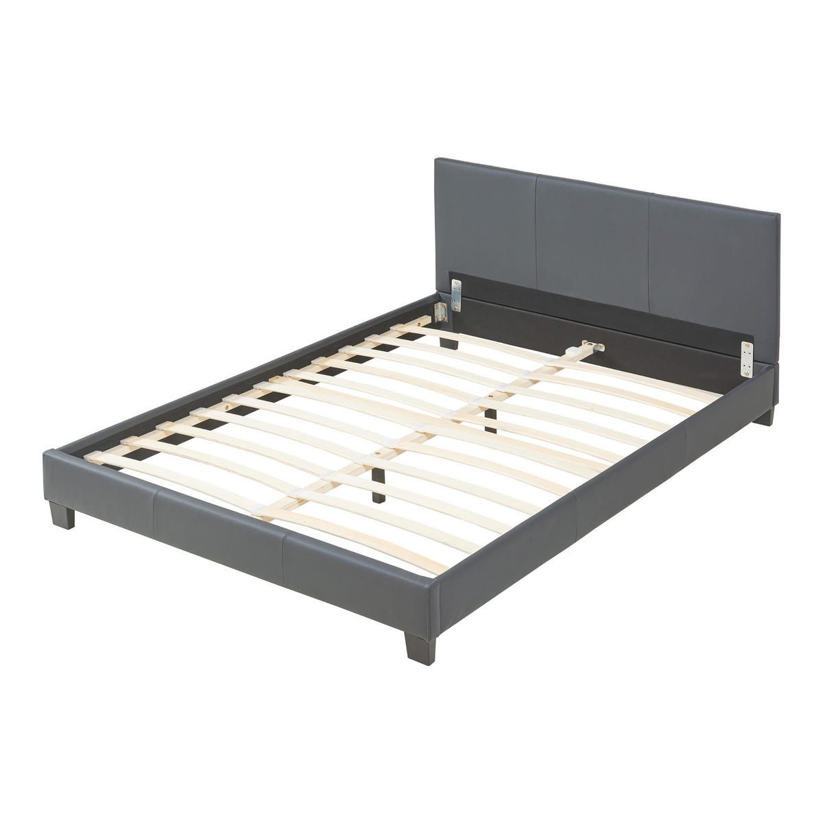 POLSTERBETT Albacete mit Matratze - Dunkelgrau, Textil (140/200cm) - Corium