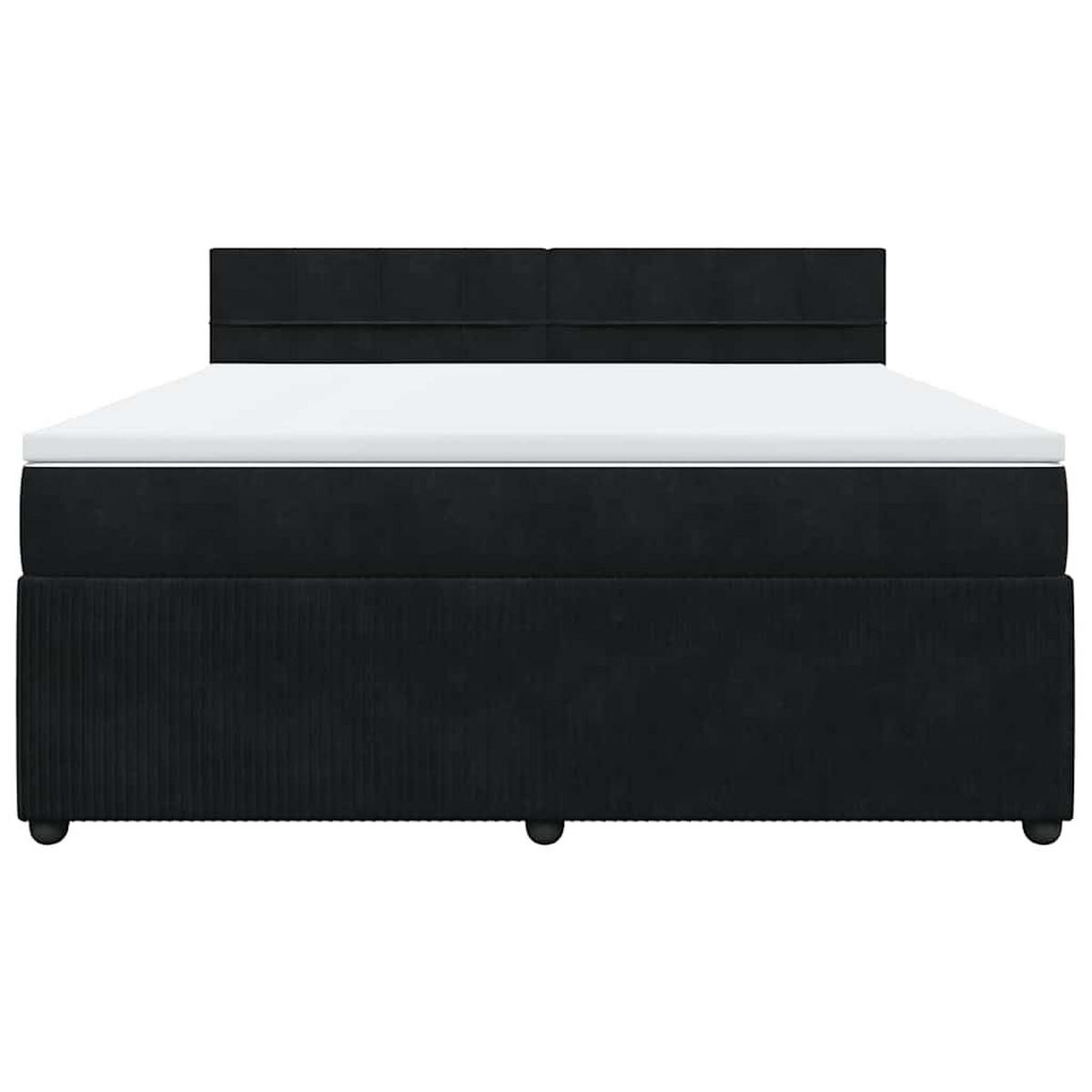 BOXSPRINGBETT Mit Matratze Schwarz 180/200 Cm Samt - Schwarz, Textil (180/200cm) - vidaXL
