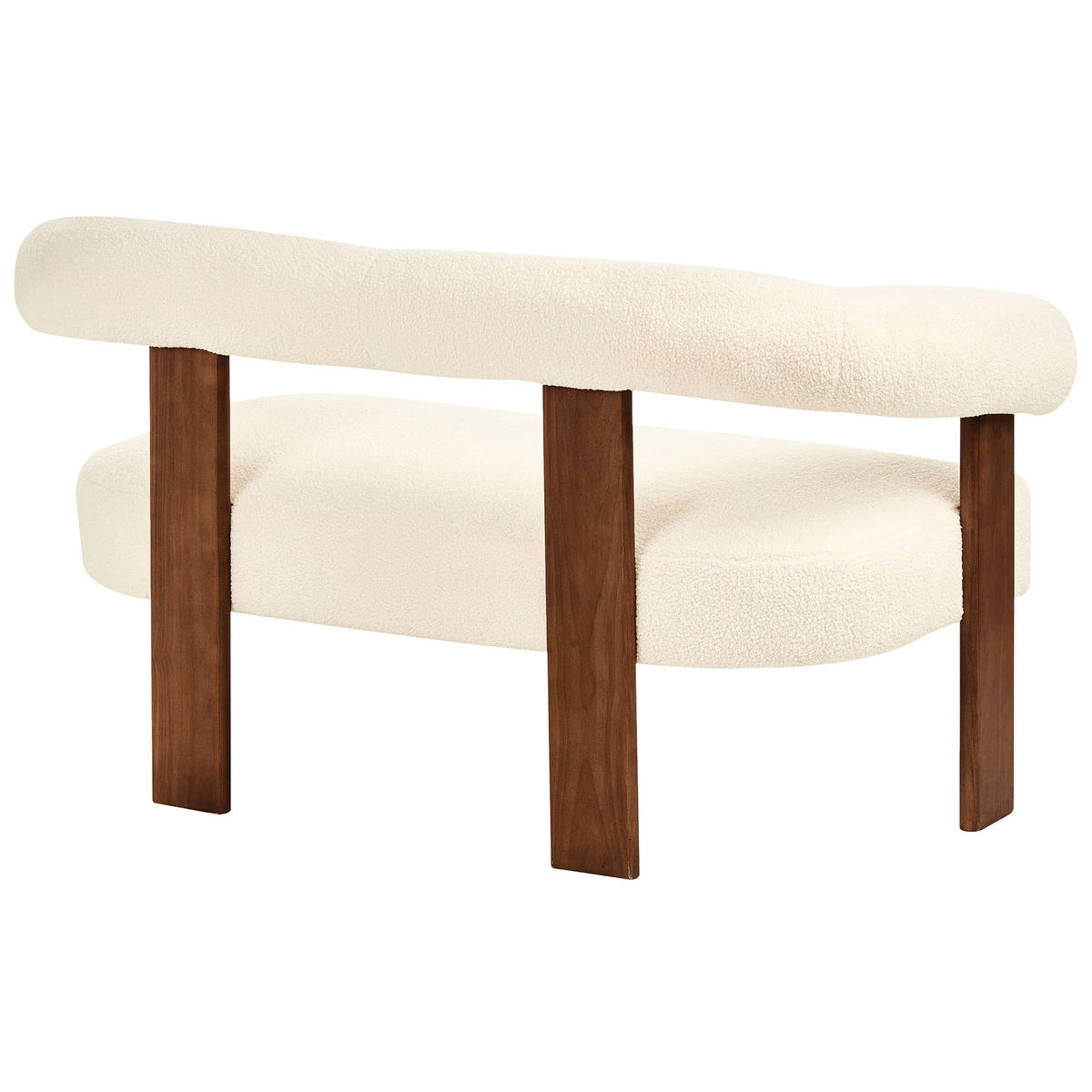 2-SITZER-SOFA Bouclé Cremeweiß/Dunkelbraun Ilbro - Creme, Textil (138/76/68cm) - Beliani