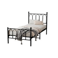 METALLBETT Einzelbett 90x200 cm Schwarz mit Lattenrost ohne Matratze - Schwarz, Metall (90/200cm) - Modfu