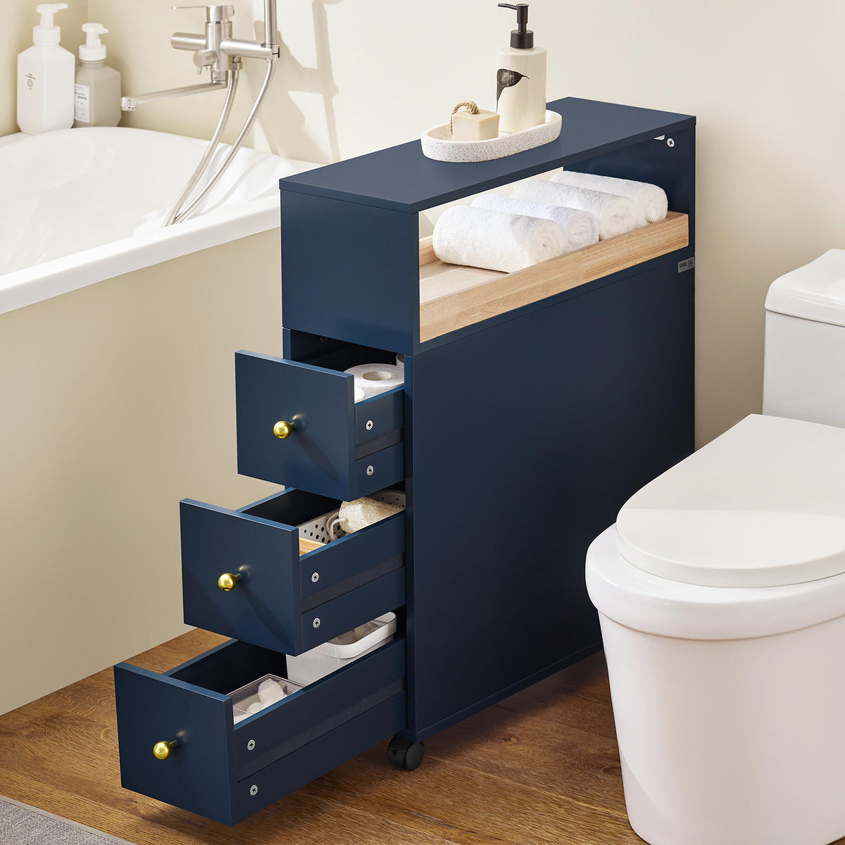 NISCHENWAGEN Blau - Blau, Holz/Holzwerkstoff (23/83/65cm) - SoBuy