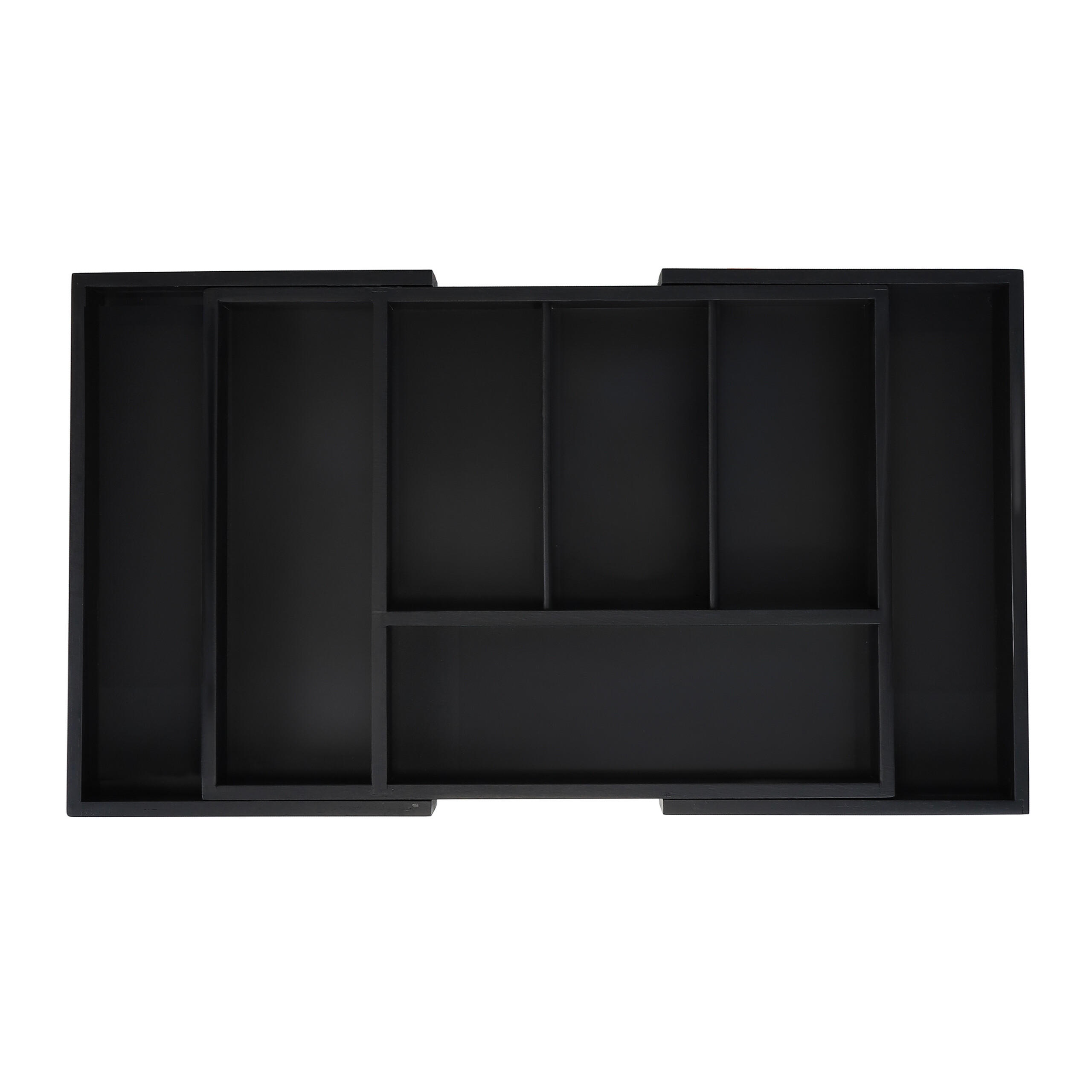 Relaxdays Besteckkasten Schwarz 49x5x28 cm