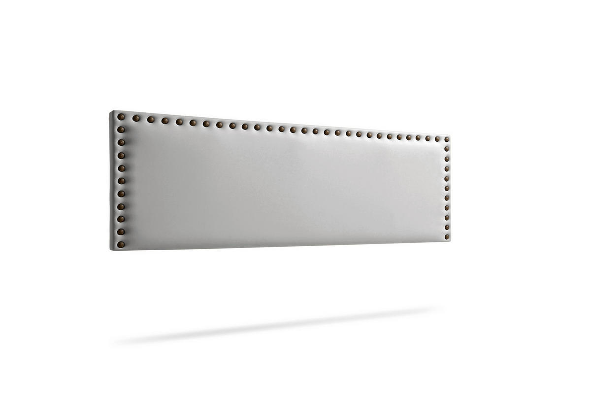 KOPFTEIL gepolstert MODENA Kunstleder 145x55x8 cm - Silber - Moonia - Silberfarben, Holz (145/8/55cm)