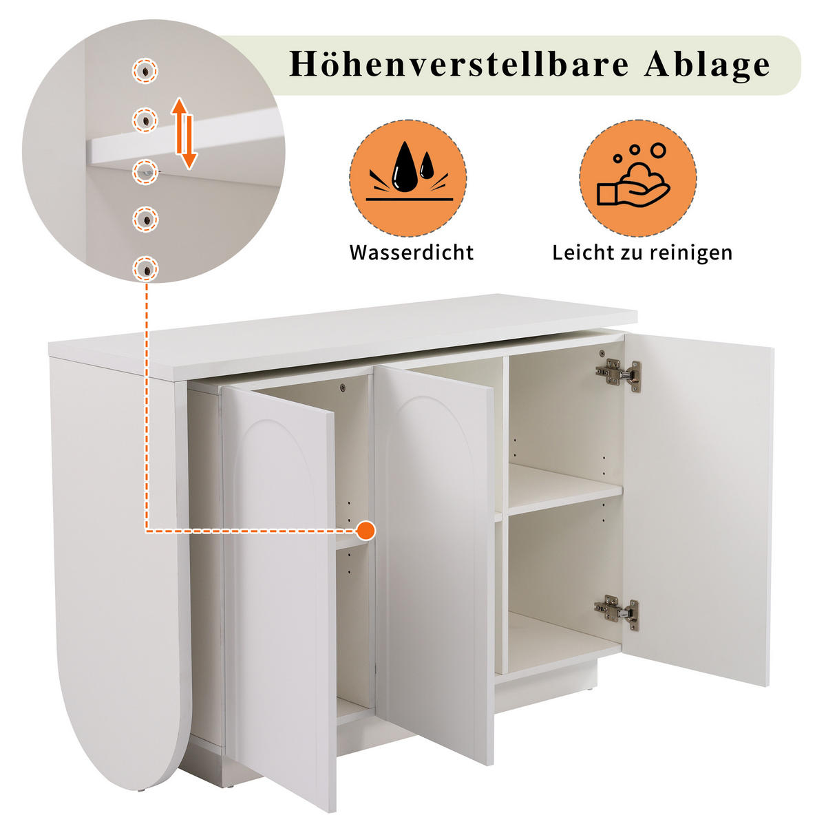 SCHREIBTISCH Weiß mit 360° Drehfunktion Flexibler Eckschreibtisch & Sideboard - Weiß, Holzwerkstoff (40/110/75cm) - Urban Meuble