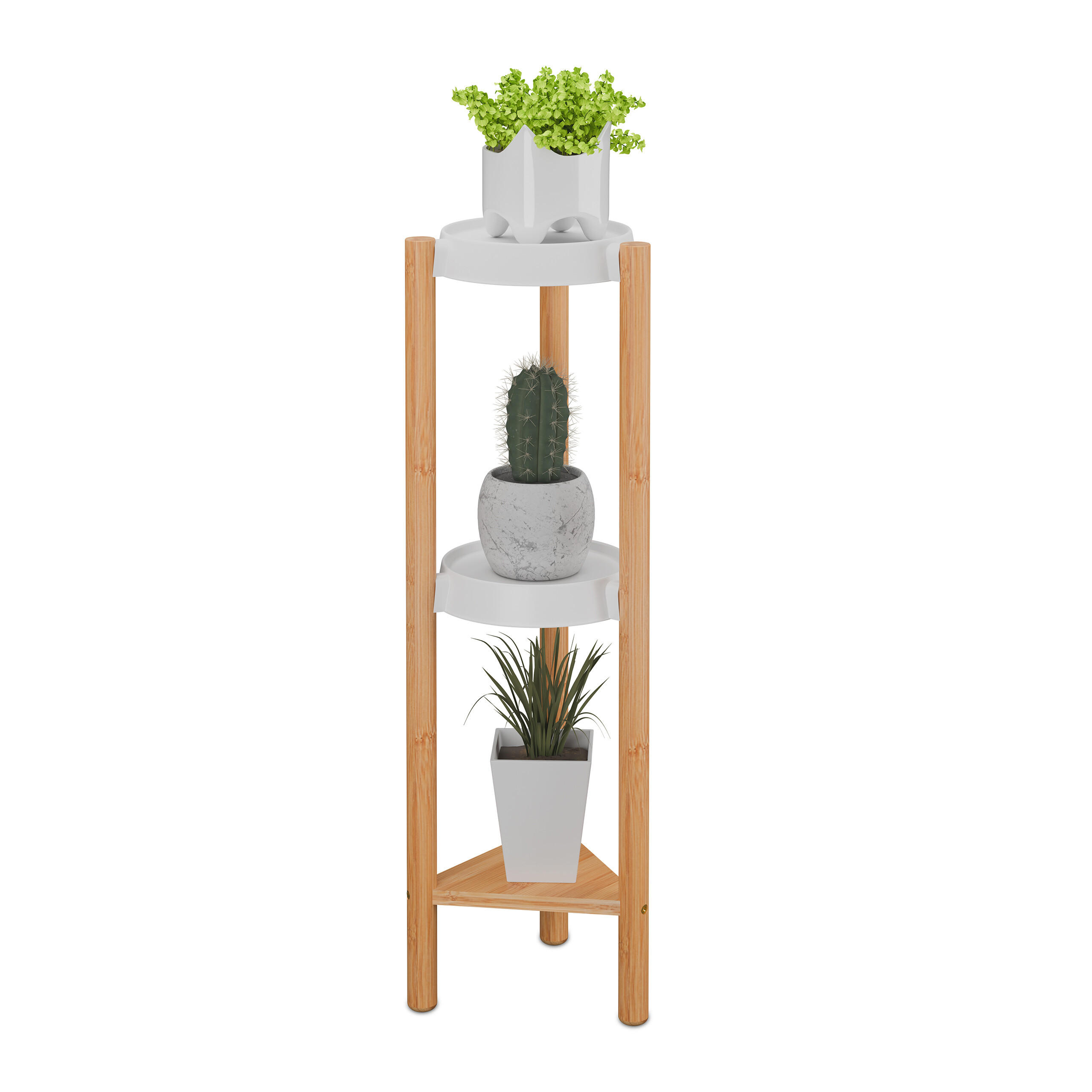 PFLANZENSTÄNDER - Multicolor, Holz/Kunststoff (22/25/78cm) - Relaxdays