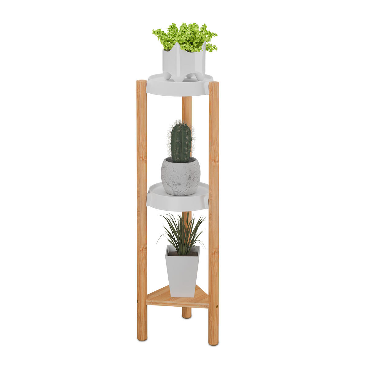 PFLANZENSTÄNDER - Multicolor, Holz/Kunststoff (22/25/78cm) - Relaxdays