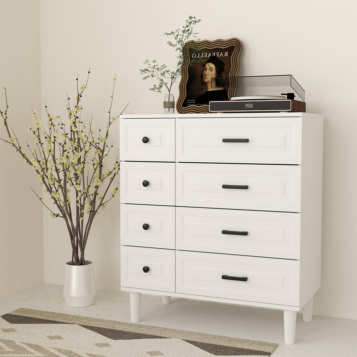 SCHUBLADENKOMMODE mit Füßen in 75/87/40cm-DG3 - Weiß, Holzwerkstoff/Metall (40/87/75cm) - HOMAVO
