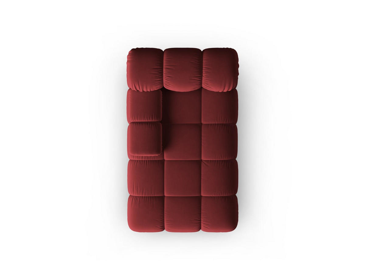 CHAISELONGUE links Bellis aus Samt dunkelrot - Dunkelrot, Textil (97/62/157cm) - Micadoni