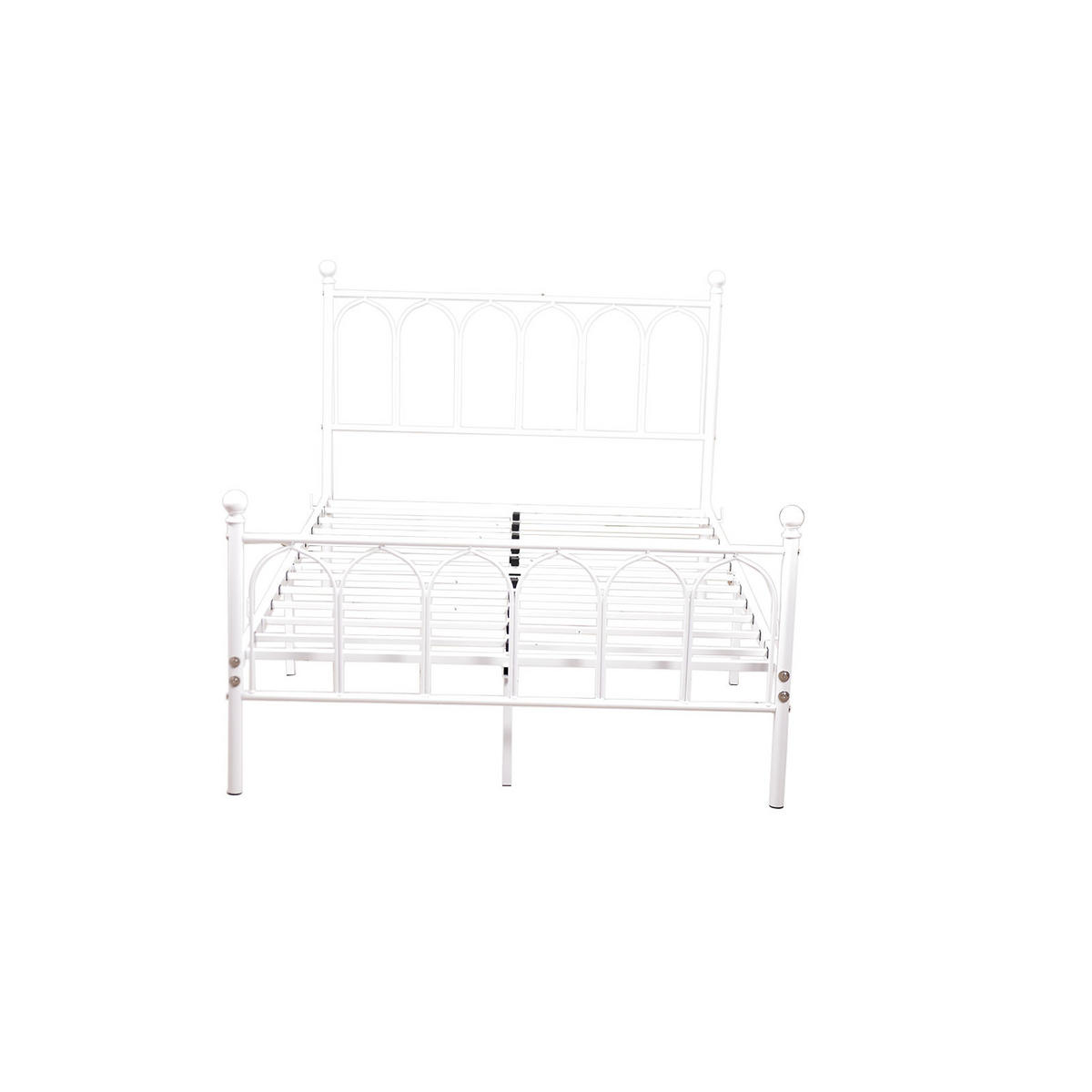 KOVOVÁ POSTEL 90/200 cm s úložným prostorem pod postelí, postel pro mládež s roštem, bílá - bílá, kov (90/200cm) - STILVORA