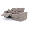 SOFA QUARTZ 3-Sitzer mit 1 Relaxfunktion, beige - Beige/Silberfarben, Holzwerkstoff/Textil (204/80/102cm) - Courtois Laville
