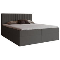 BOXSPRINGBETT Boucle 200x200 Daliro mit Bettkasten, Matratze H3, Dunkelgrau - Dunkelgrau, Holz/Textil (200/200cm) - Emporius