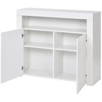 SIDEBOARD 108/40/92 cm in Weiß Hochglanz mit LED-Beleuchtung & 2 Türen - Weiß, Holzwerkstoff (108/92/40cm) - BEAOK