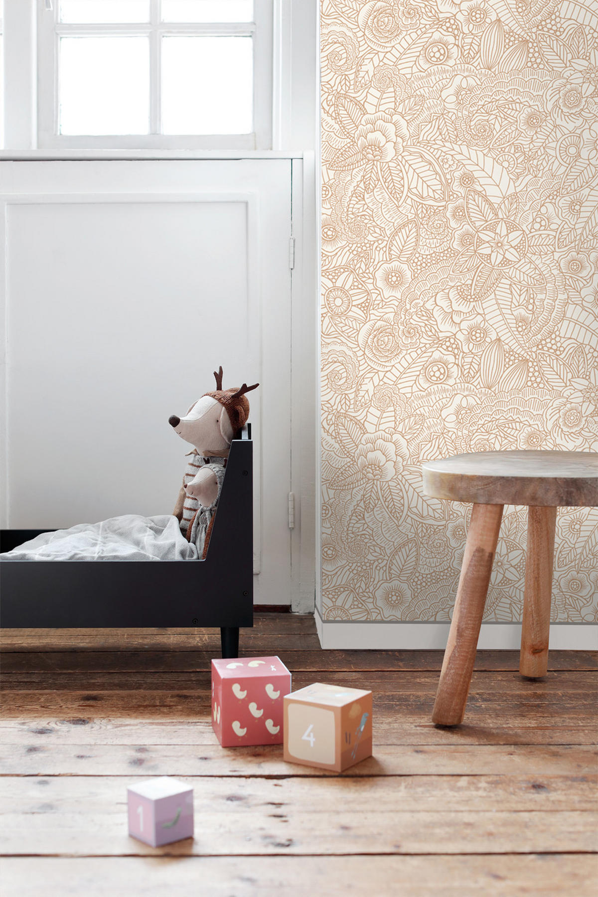 TAPETE Blumenzeichnungen 53 cm x 10.05 m - Beige, Papier (53/1000cm) - ESTAhome