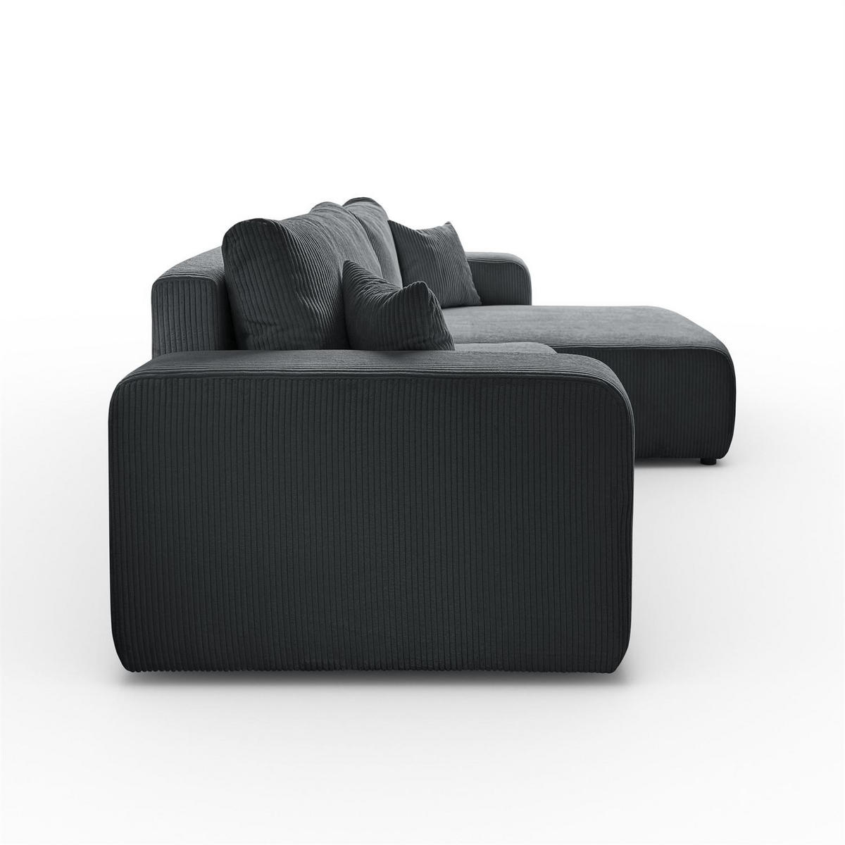 ECKSOFA Gepolstertes PRESTIGE XL mit Schlaffunktion und Bettkasten, Poso 34 - Dunkelgrau, Textil (277/143cm) - Lookway
