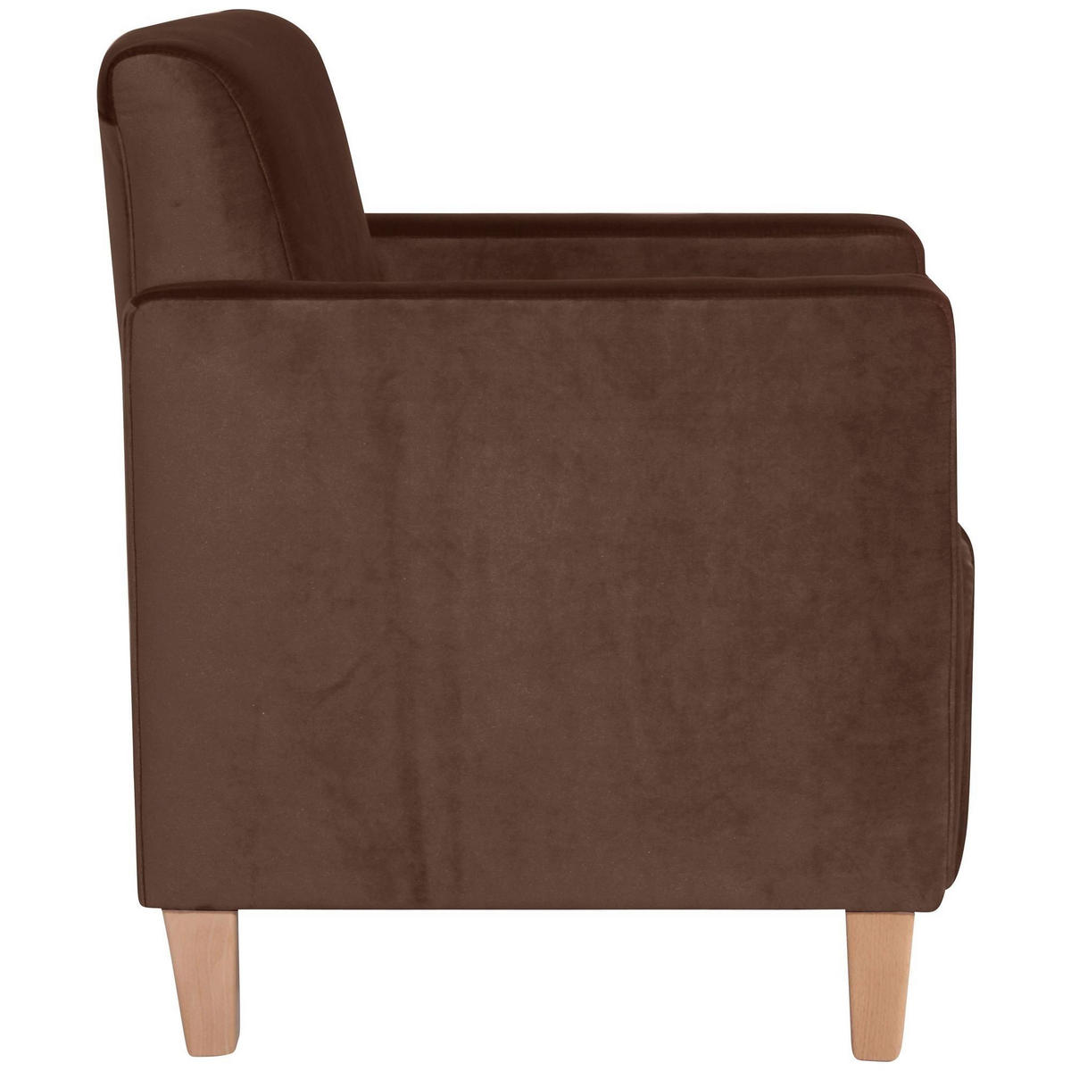 SESSEL Karol Bezug Samtvelours Buche natur / braun - Braun, Kunststoff (71/81/70cm) - 58aufmkessel