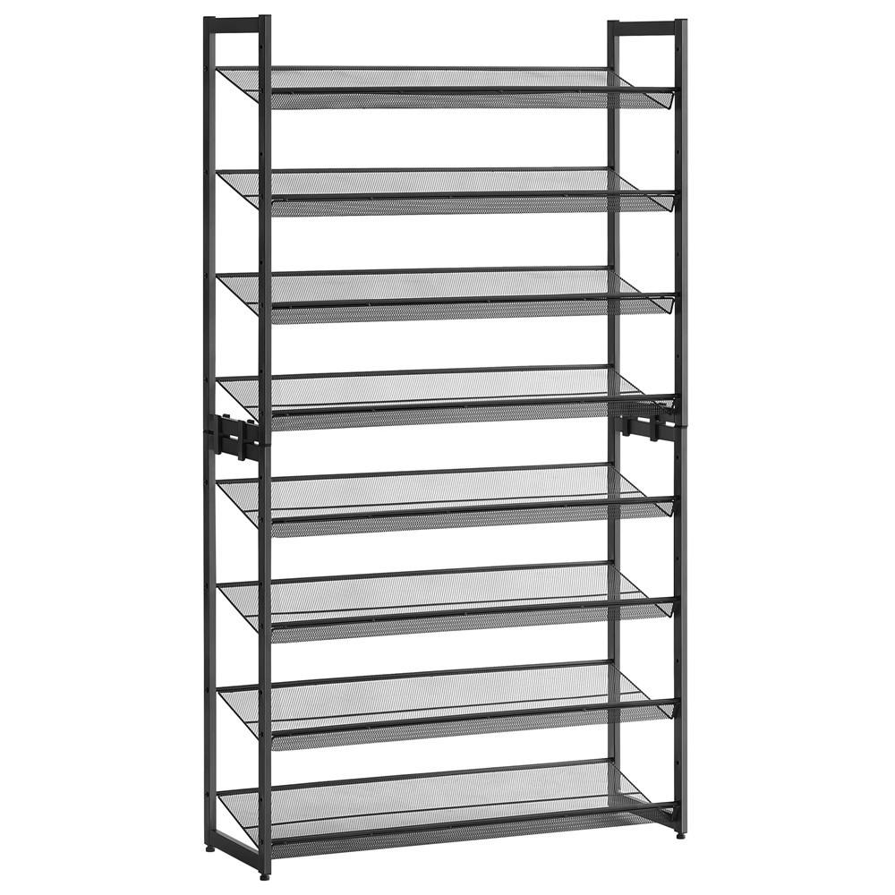 SCHUHREGAL 8-stöckig Verstellbar, Schwarz - Schwarz, Metall (92.5/163.5/30.7cm) - Kaket