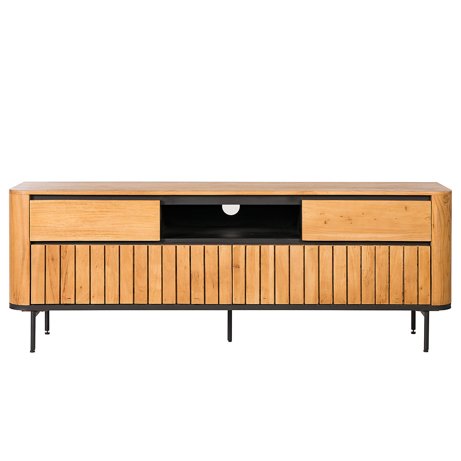 TV-LOWBOARD - Akazie massiv - Akaziefarben, Holz (177/63/42cm) - home24