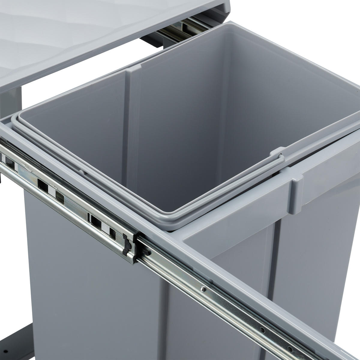 EINBAUMÜLLEIMER - Grau, Kunststoff/Metall (34/41.3/51.8cm) - Relaxdays