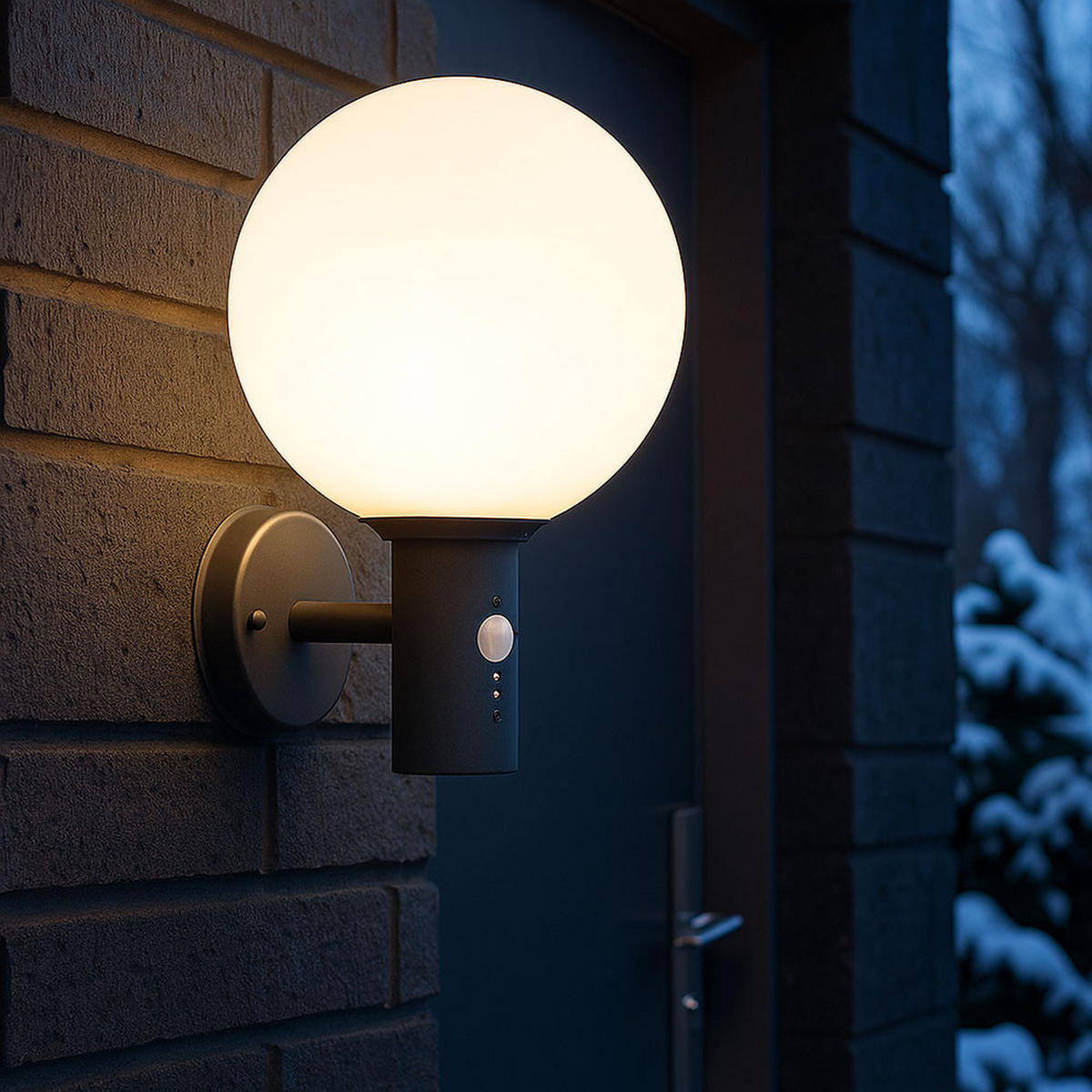 LED WANDLEUCHTE Edelstahl Anthrazit - Anthrazit, Glas (25/25/37cm) - Globo Lighting