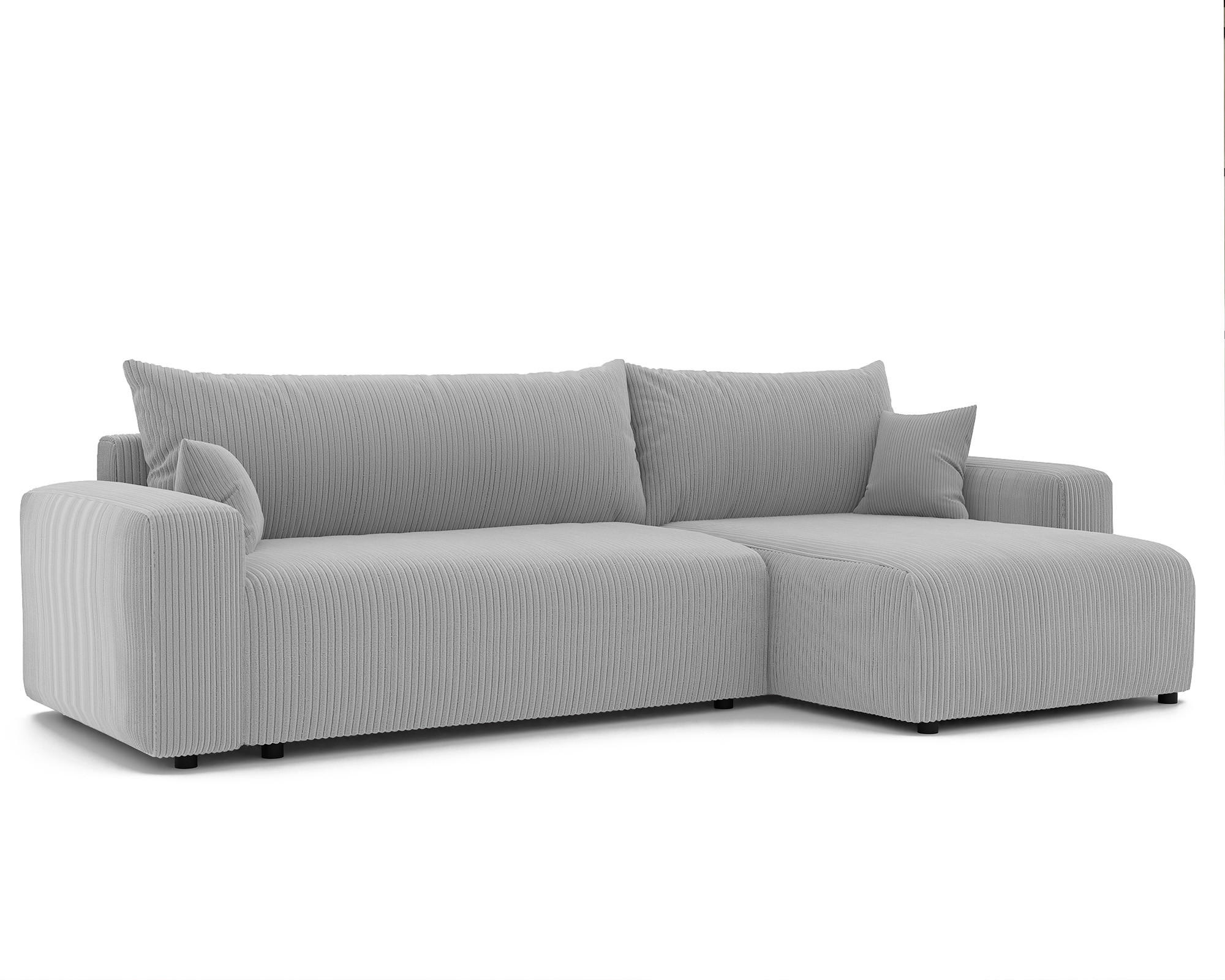ECKSOFA mit Schlaffunktion und Bettkasten, Grau - Grau, Holzwerkstoff/Textil (145/278cm) - Idohome