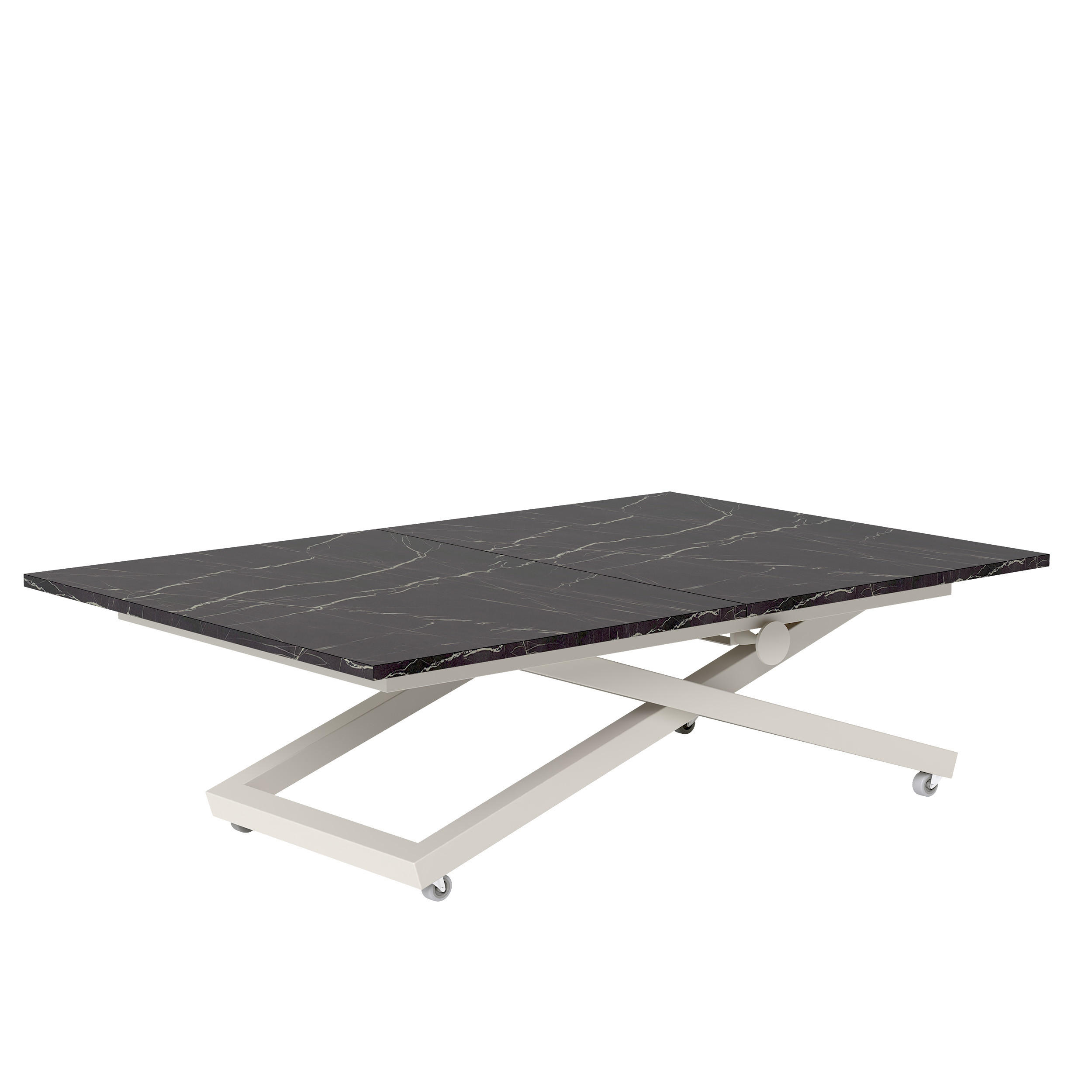 COUCHTISCH ARIA 120-160/80 cm, Höhenverstellbar, Kaschmir / Grigia Pietra (Steingrau) - Kaschmir/Grau, Holzwerkstoff/Metall (120/80/38cm) - Idohome