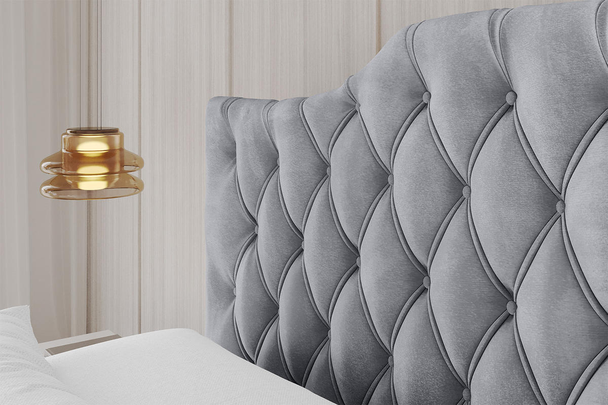 POLSTERBETT mit Bettkasten und Lattenrost, Boxbett ohne Matratze - FALIO 180x200 Hellgrau - Hellgrau, Holzwerkstoff/Textil (180/200cm) - ALTDECOR