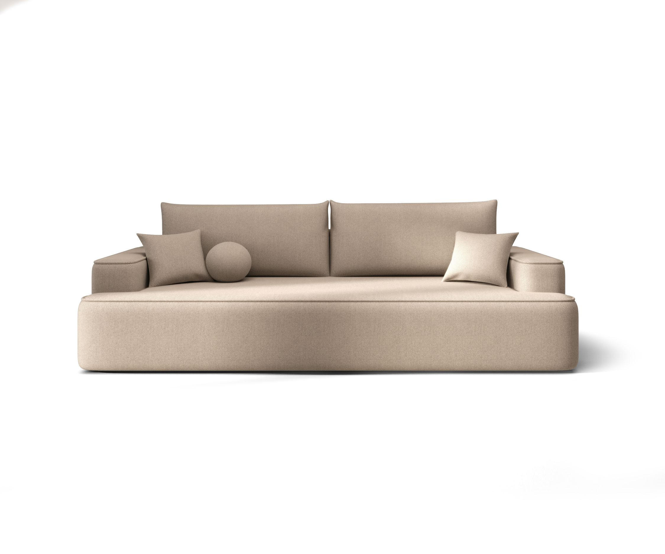 SOFA mit Schlaffunktion FIGO Curio 15 - Beige, Textil (250/75/150cm) - Bedante