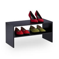 SCHUHREGAL - Schwarz, Holzwerkstoff (60/29.5/29.5cm) - Relaxdays