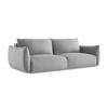 3-SITZER SOFA mit Schlaffunktion Strukturstoff Grau - Hellgrau/Schwarz, Holzwerkstoff/Kunststoff (230/90/105cm) - LaMiaSofa