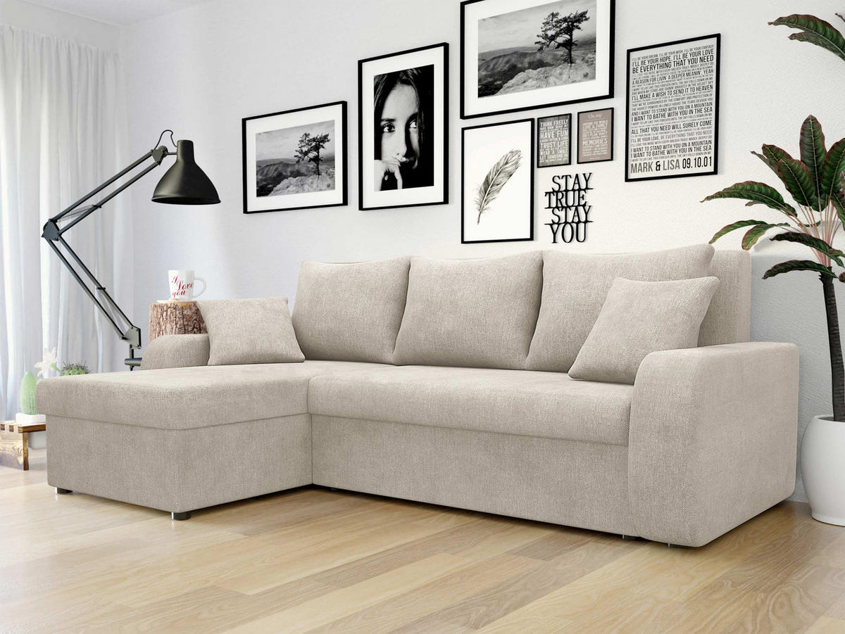 ECKSOFA Kris Lux - Schwarz/Sahara, Holz/Kunststoff (238/147cm) - MIRJAN24