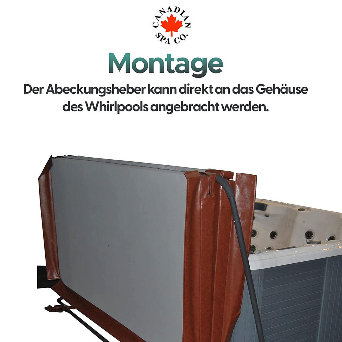 WHIRLPOOL ABDECKHILFE Abdeckhilfe bodenbefest, - Braun, Metall (244/160/30cm) - Canadian Spa Company
