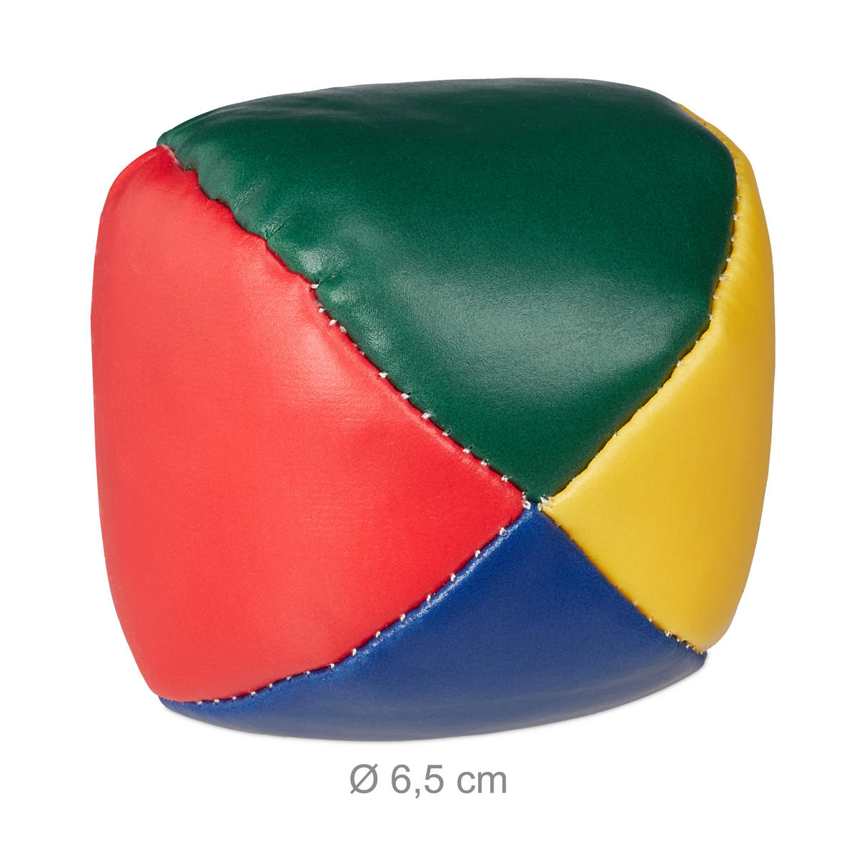 5xJONGLIERBÄLLE - Multicolor, Kunststoff/Textil (6.5/6.5/6.5cm) - Relaxdays