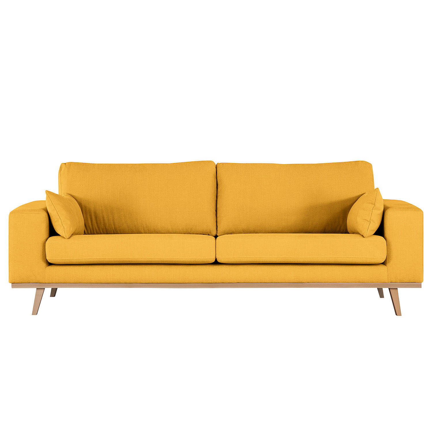 2-SITZER SOFA - Gelb/Buchefarben, Textil (197/81/88cm) - home24